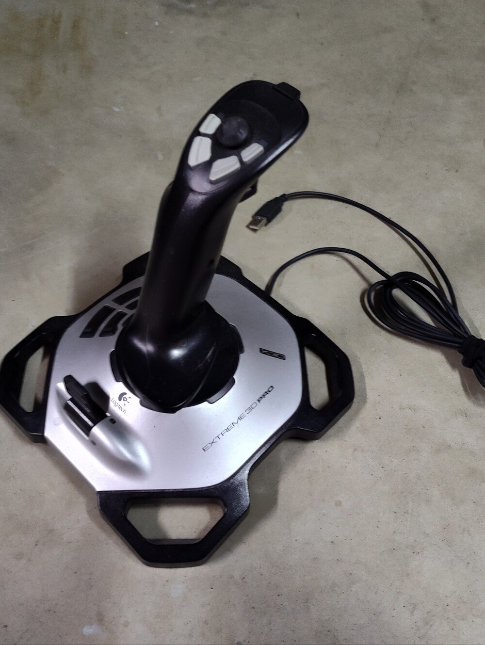 Logitech Black and Silver Extreme 3D Pro Flight Joystick